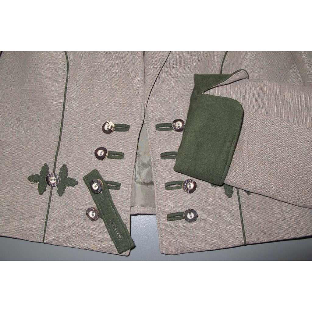 Trachten Stassny Couture Linen/Loden Long Skirt Suit 2pc Sz40 - poupishop