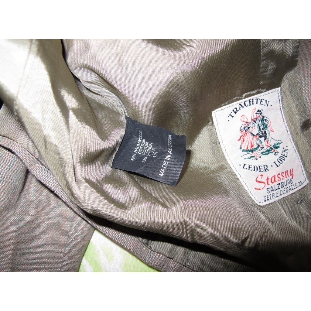 Trachten Stassny Couture Linen/Loden Long Skirt Suit 2pc Sz40 - poupishop