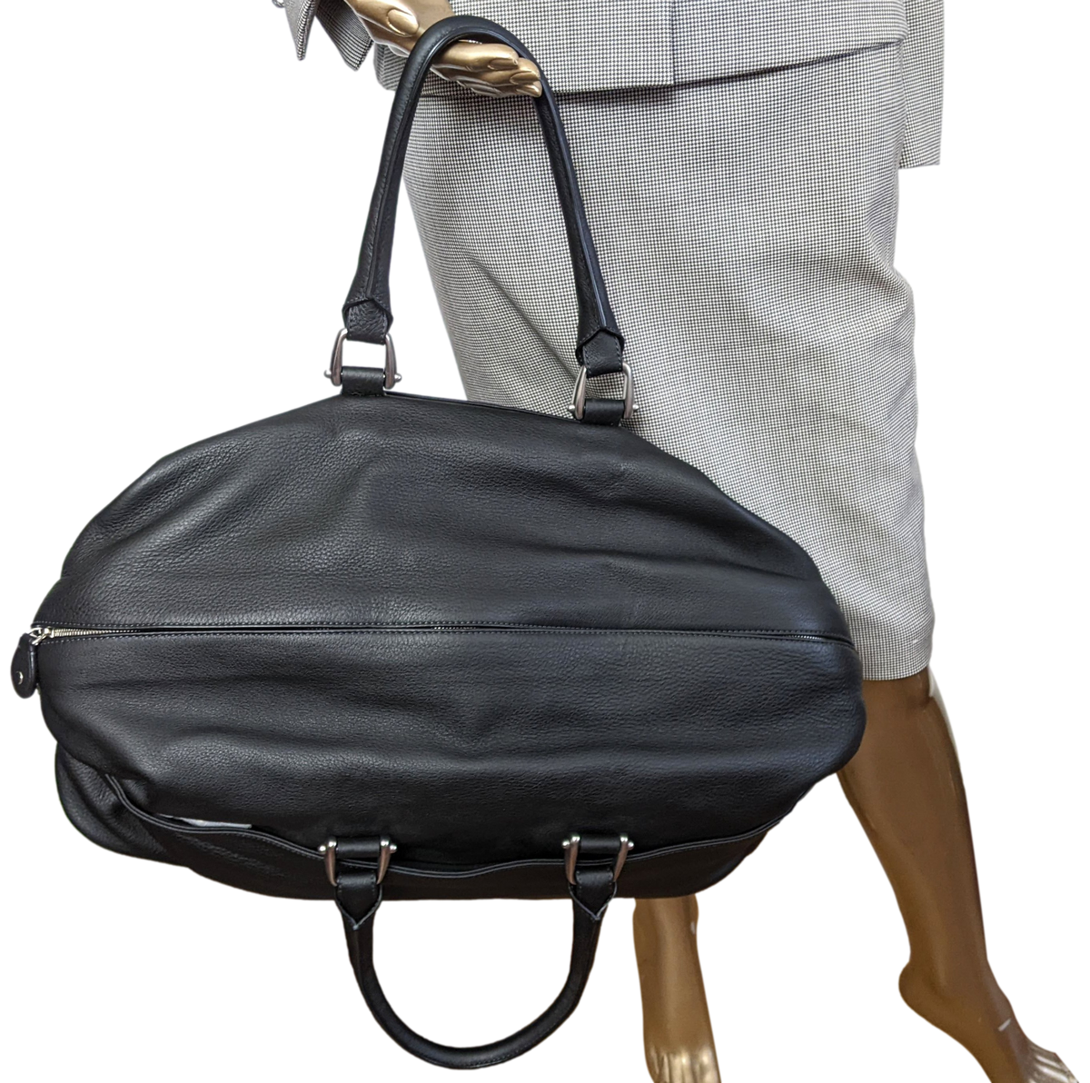 Van Astyn Noir Togo Calfskin Leather Travel Bag 57 cm