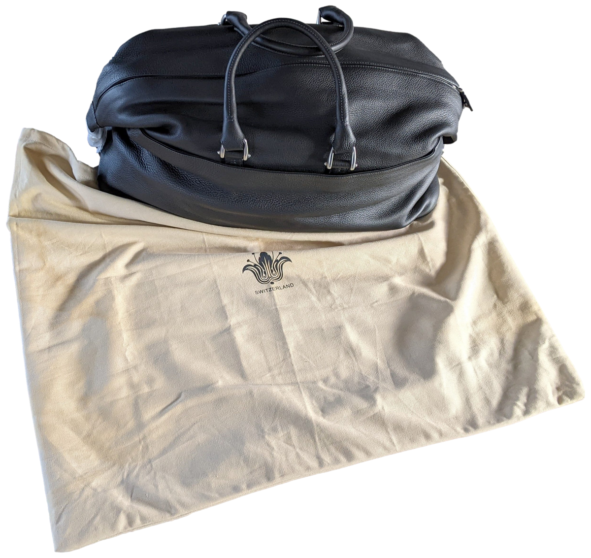 Van Astyn Noir Togo Calfskin Leather Travel Bag 57 cm