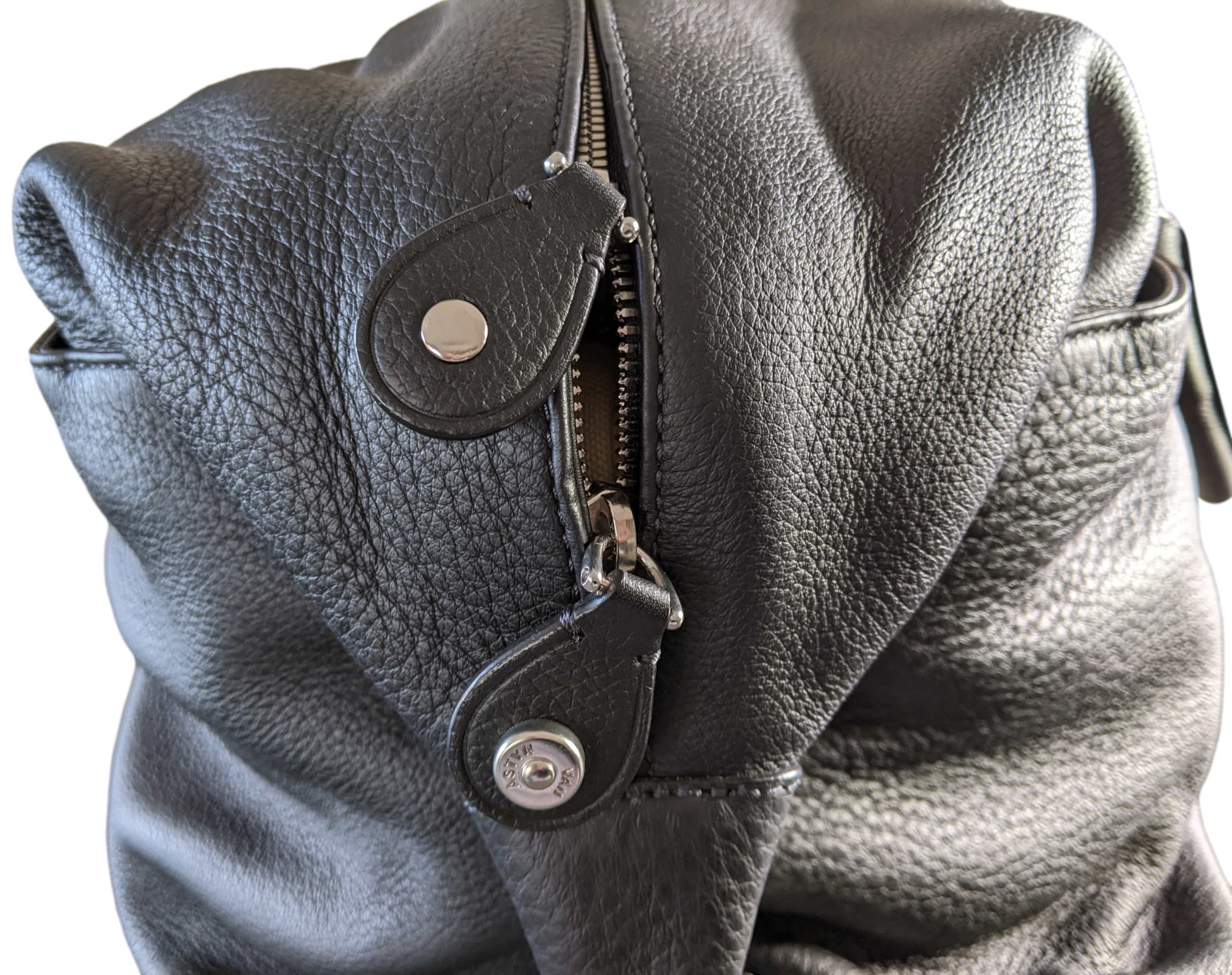 Van Astyn Noir Togo Calfskin Leather Travel Bag 57 cm