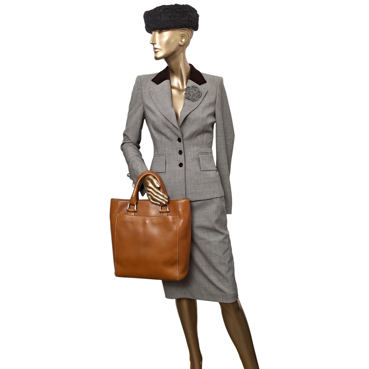 Van Astyn Fauve Calfskin Leather Handbag Bag 30 cm