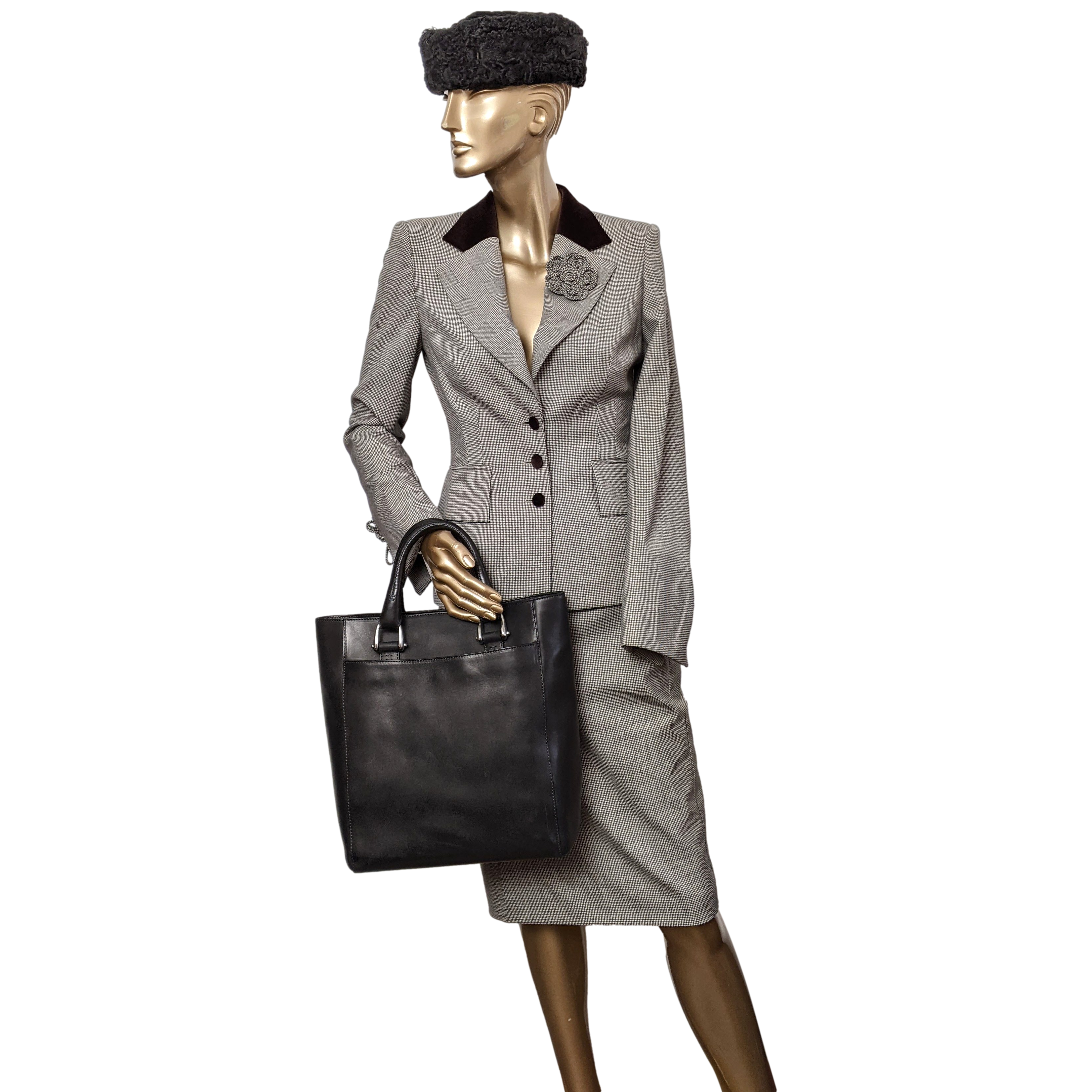 Van Astyn Noir Calfskin Leather Handbag Bag 30 cm