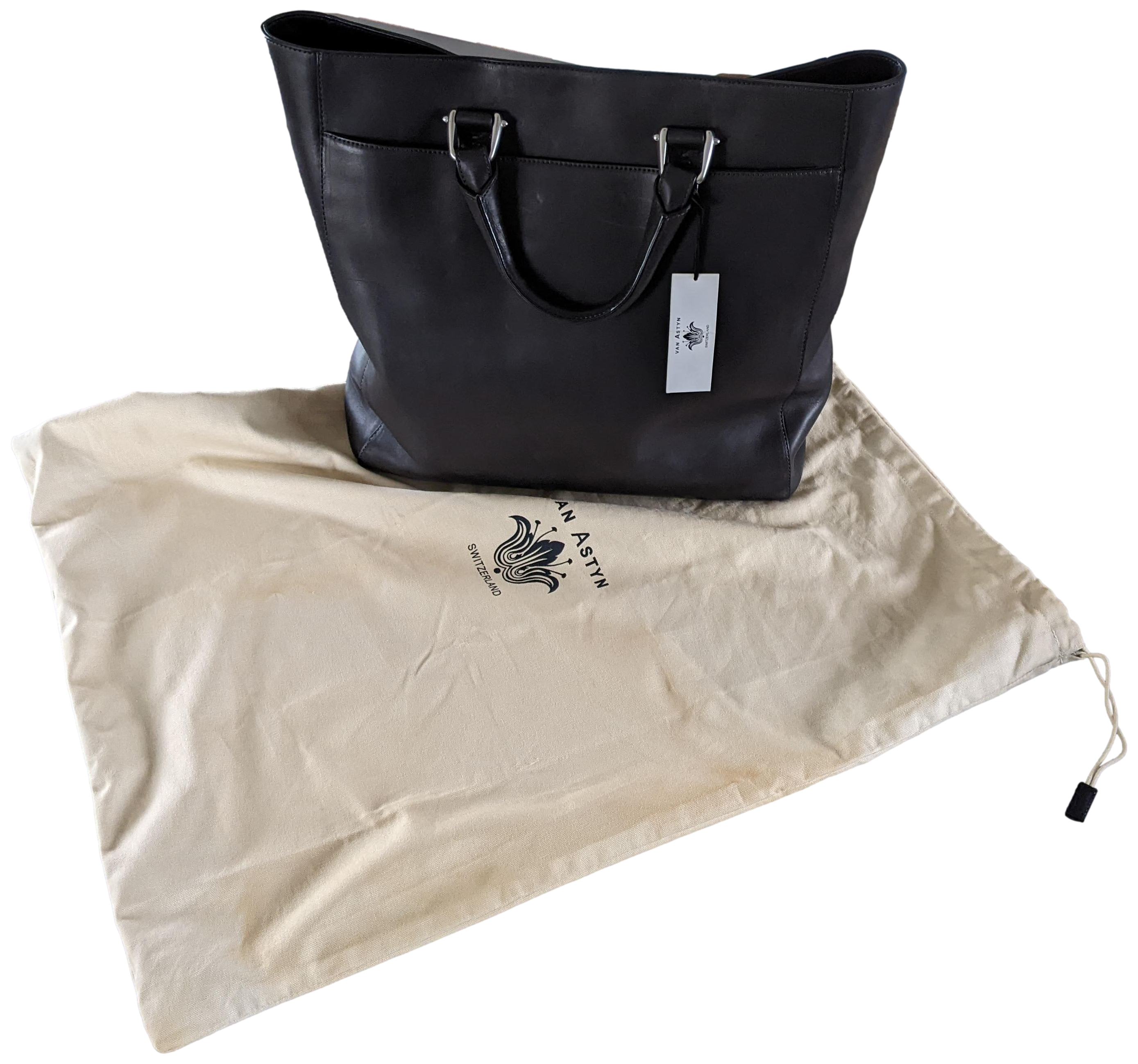 Van Astyn Noir Calfskin Leather Handbag Bag GM 38 cm