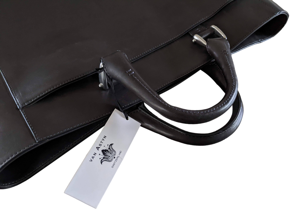 Van Astyn Noir Calfskin Leather Handbag Bag GM 38 cm