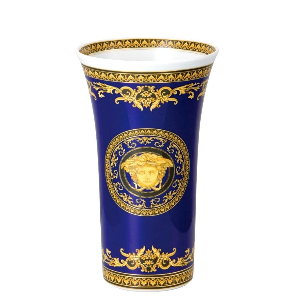 Versace Rosenthal Medusa Blue Porcelain Vase 26cm, NIB! - poupishop
