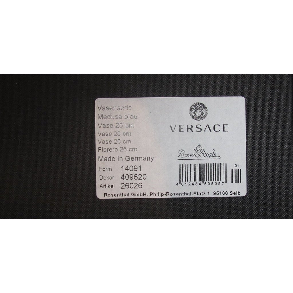 Versace Rosenthal Medusa Blue Porcelain Vase 26cm, NIB! - poupishop