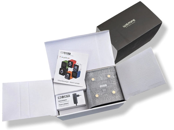 WEMPE BOXY Automatic Fancy Brick Watch Winder with AC Adapter, VIP, BNIB! - poupishop