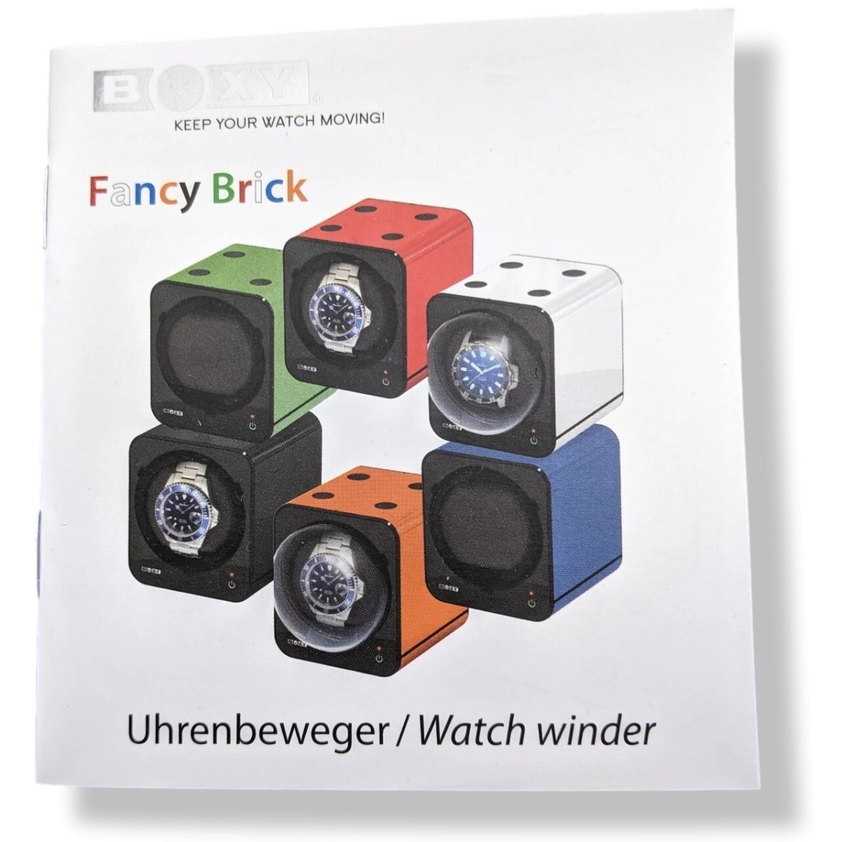 WEMPE BOXY Automatic Fancy Brick Watch Winder with AC Adapter, VIP, BNIB! - poupishop
