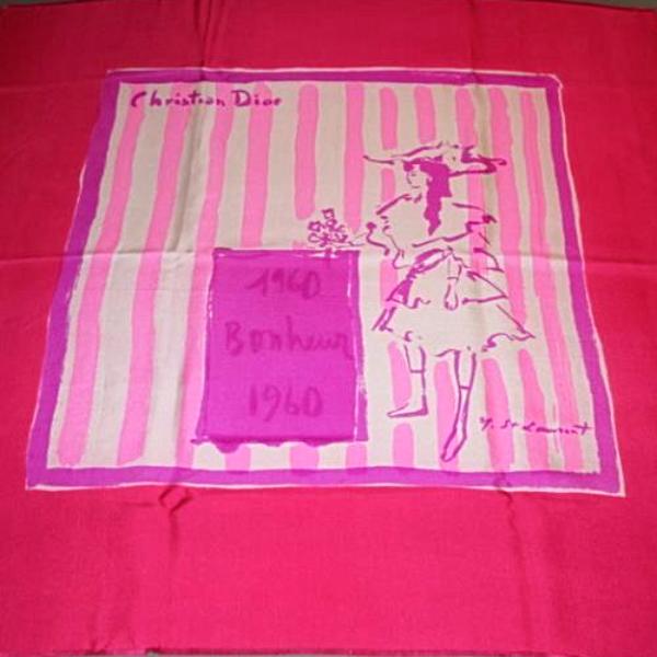 Yves Saint Laurent 1960 for Christian Dior Bonheur Silk Artist Scarf - poupishop