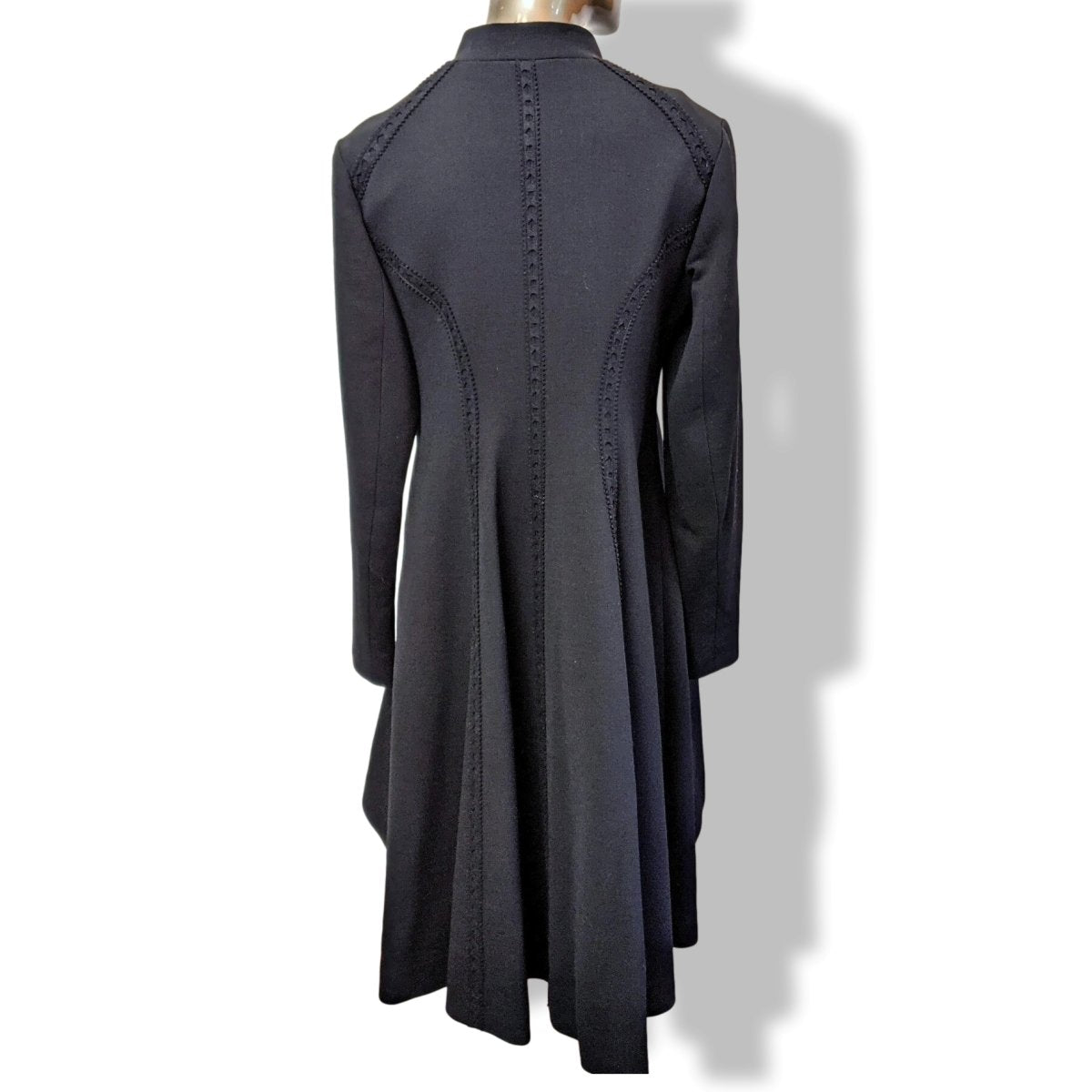 Yves Saint Laurent Couture Black 100% Wool Double Zip Coat Sz42, Retail $3380, NWT! - poupishop