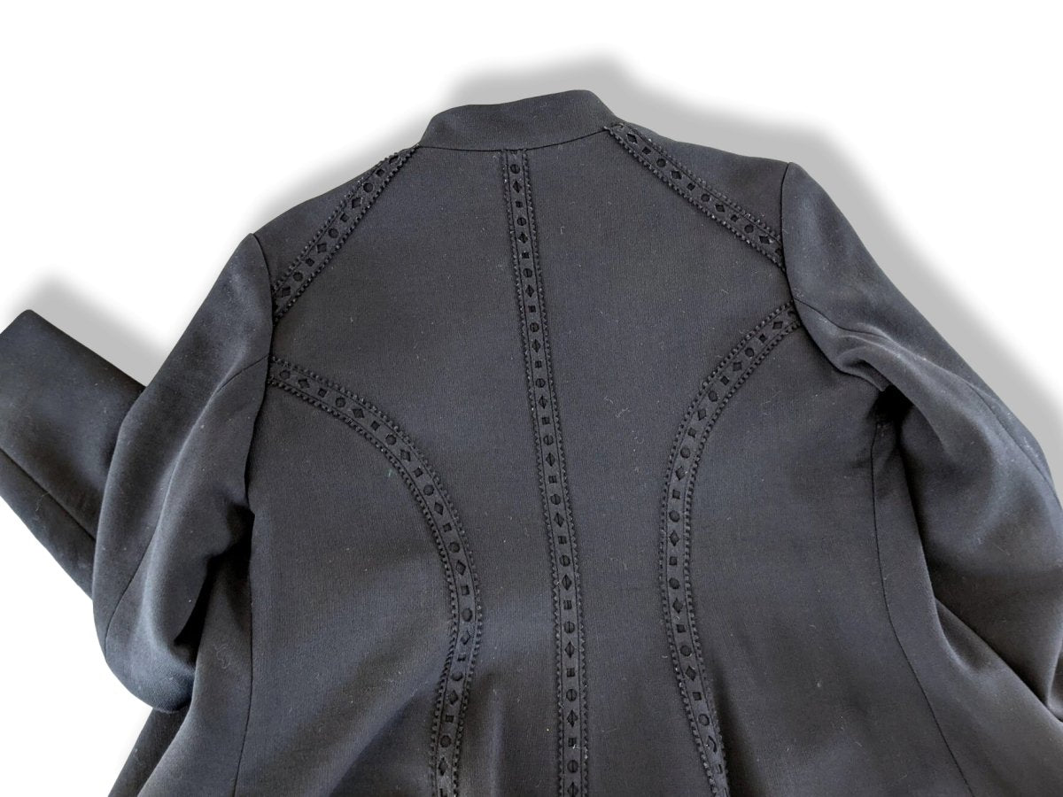 Yves Saint Laurent Couture Black 100% Wool Double Zip Coat Sz42, Retail $3380, NWT! - poupishop