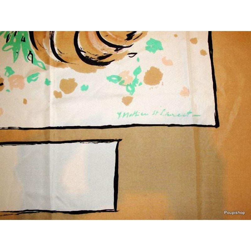 Yves Saint Laurent For Christian Dior 1959 Dedicace Artist Silk Scarf - poupishop