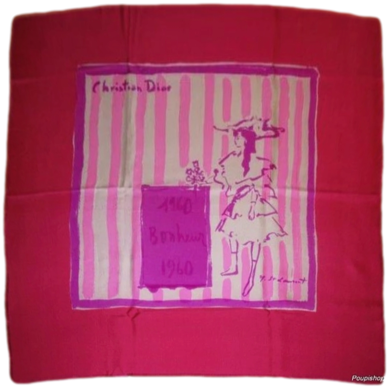 Produits Yves Saint Laurent 1960 for Christian Dior Bonheur Silk Artist Scarf
