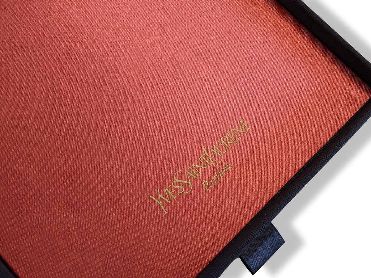 YVES SAINT LAURENT PARFUMS Black Suede Travel Jewels Cosmetic Box YSL with Mirror, New!